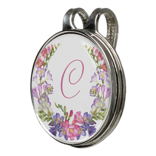 Initial Feminine Custom Hat Clip Golf Ball Marker  (3/4)