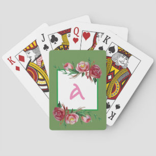 Initial Floral Classic Playing Cards