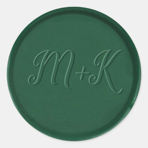Initial Forest Green Wax Seal Sticker