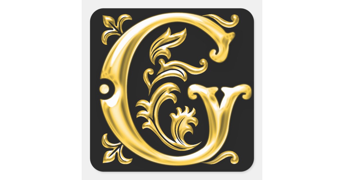 Initial G Capital Letter Sticker in Gold | Zazzle.com