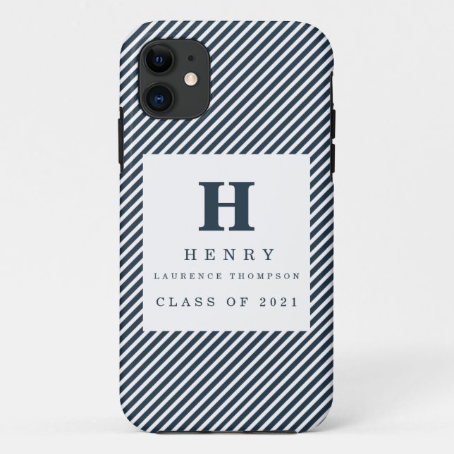 INITIAL GRADUATION blue Case-Mate iPhone Case (Back)