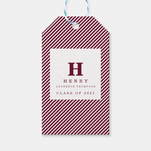 INITIAL GRADUATION PARTY GIFT TAGS