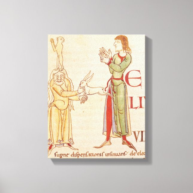 Initial 'H' in the form of two conjurors Canvas Print (Front)