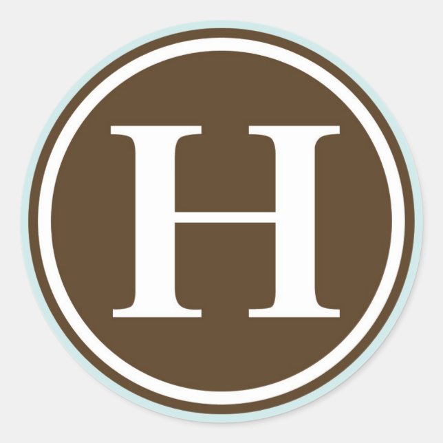 Initial H monogram circle letter seal party favor (Front)