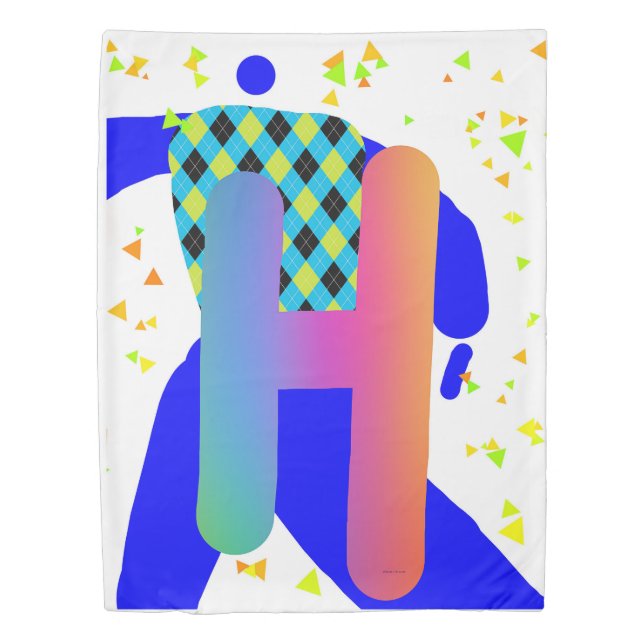 INITIAL H MONOGRAM KIDS DUVET COVER (Front)