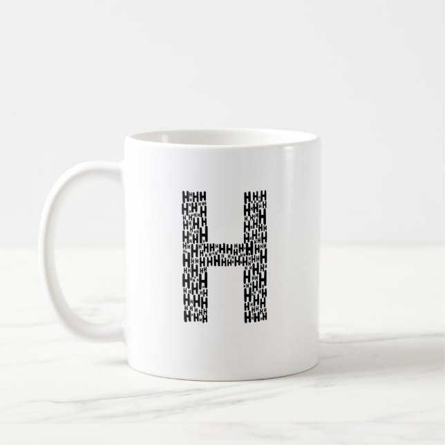 Initial H Personalized Coffee Mug Gift (Left)