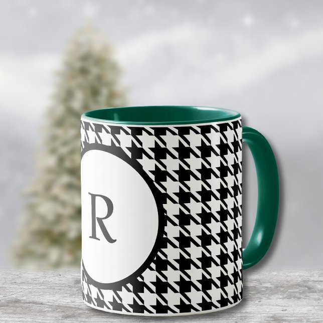 Initial Houndstooth Pattern Combo Beverage Mug (Creator Uploaded)