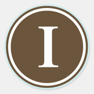 Initial I monogram circle letter seal party favor