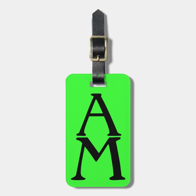 Initial Impression Green Luggage Tag (Front Vertical)