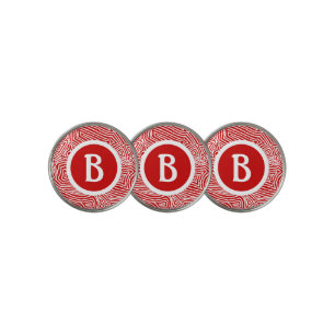 Initial in Red Golf Ball Marker