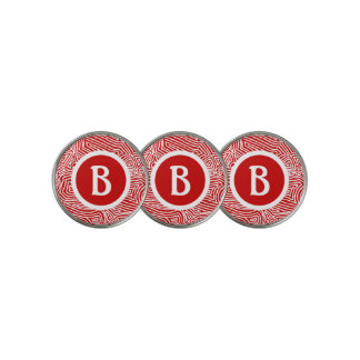 Initial in Red Golf Ball Marker