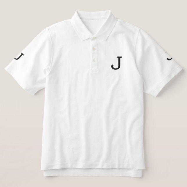 Initial "J" Embroidered Polo Shirt (Design Front)