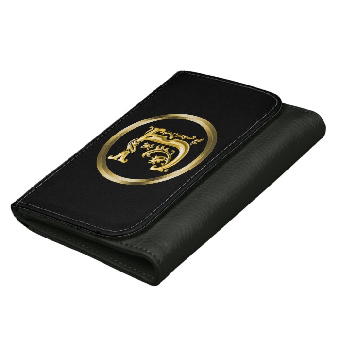 Initial J Letter in Gold Women's Wallets