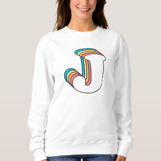 Initial J Letter Name Cute Rainbow Alphabet Sweatshirt
