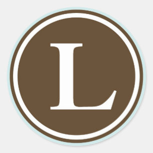 Initial L monogram circle letter seal party favor