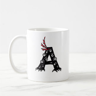 Initial Letter A Funny Cute Monster Coffee Mug