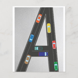 initial letter A in the shape of a road