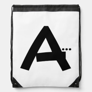 Initial Letter A Monogram Drawstring Backpack