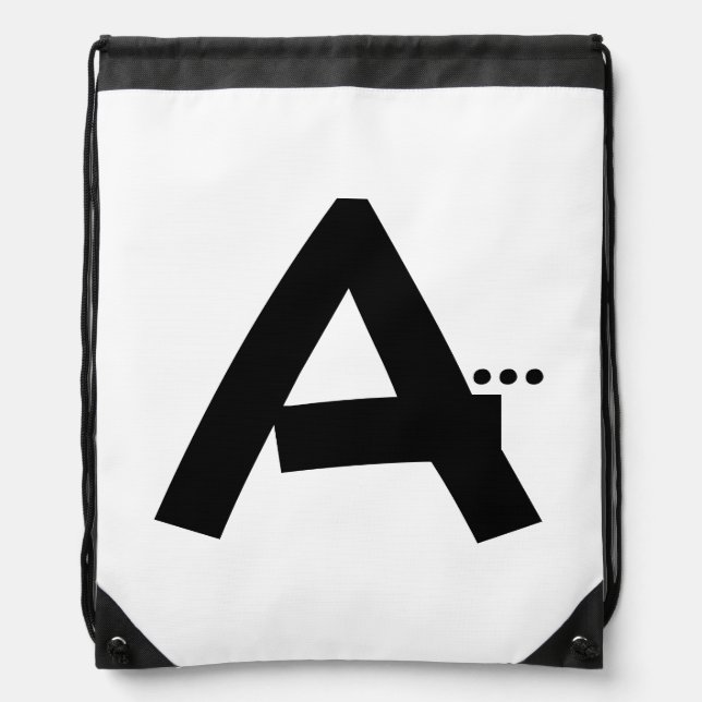 Initial Letter A Monogram Drawstring Backpack (Front)