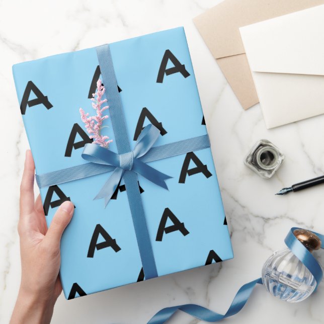 Initial Letter A Monogram Modern Wrapping Paper (Gifting)