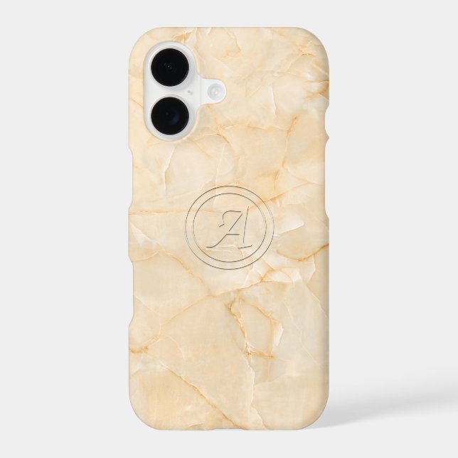 Initial Letter A With Marble Print Effect Iphone Case (Back)