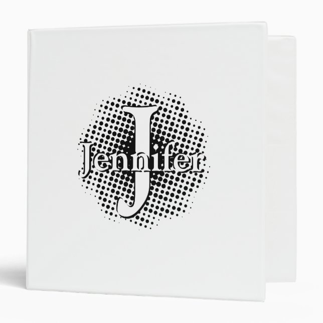 Initial Letter and Name Custom 3 Ring Binder (Front/Inside)
