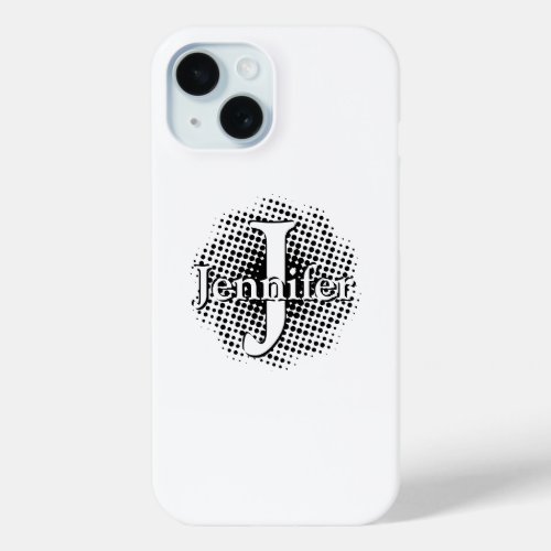 Initial Letter and Name Custom iPhone 15 Case