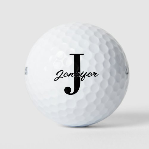 Initial Letter and Name Custom Golf Balls