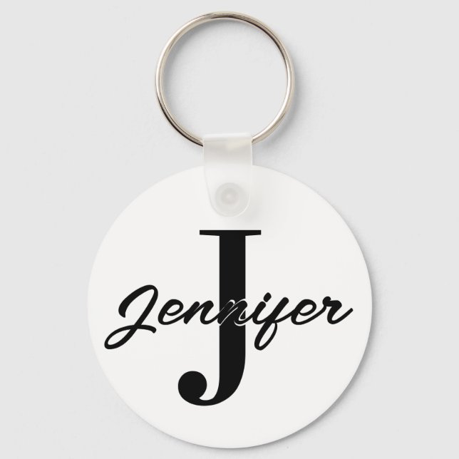 Initial Letter and Name Custom Keychain (Front)