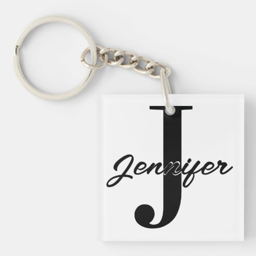 Initial Letter and Name Custom Keychain