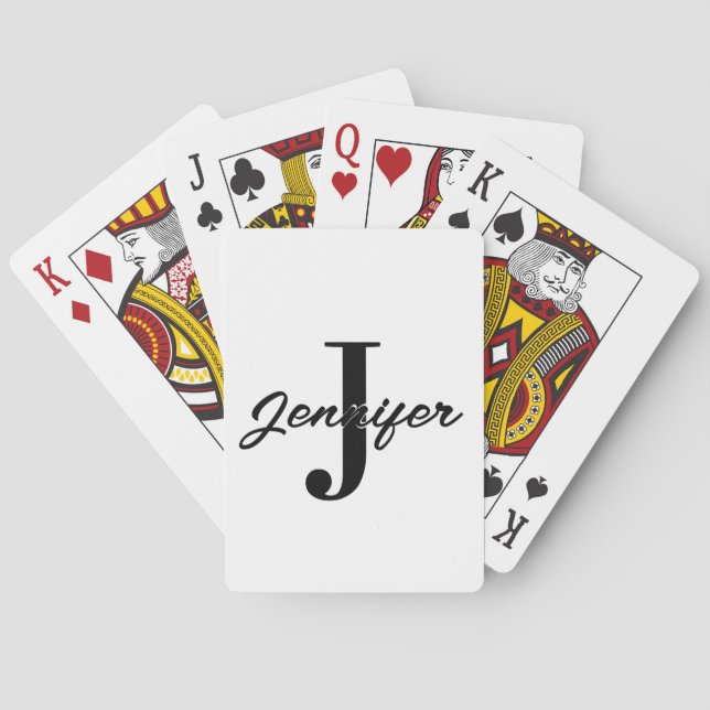 Initial Letter and Name Custom Poker Cards (Back)