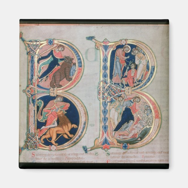 Initial letter 'B' Beatus vir - Blessed is the Magnet (Front)