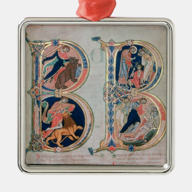 Initial letter 'B' Beatus vir - Blessed is the Metal Ornament (Front)