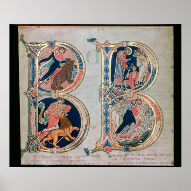 Initial letter 'B' Beatus vir - Blessed is the Poster (Front)
