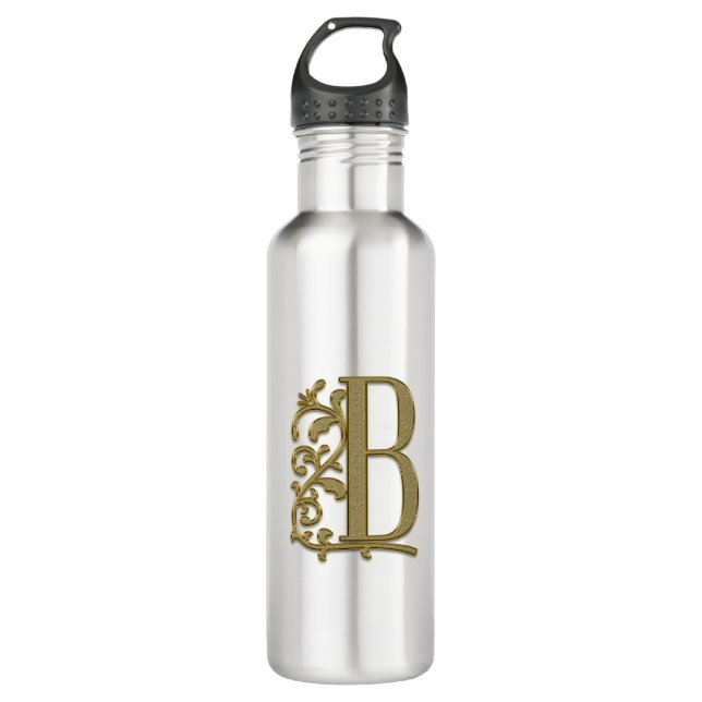 Initial Letter B, personalize Stainless Steel Water Bottle (Front)