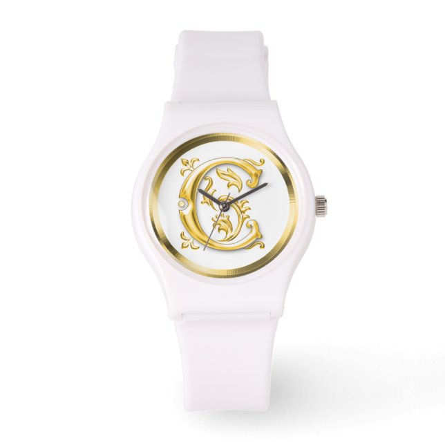 Initial Letter C Stylish Girly Designer Watch (Front)