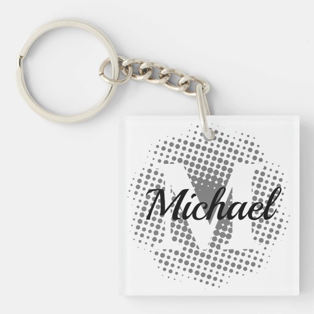Initial Letter Custom Name Classic Keychain (Front)