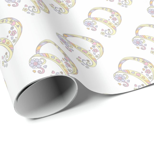 Initial letter D monogram personalized wrap Wrapping Paper (Roll Corner)