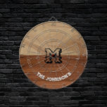 Initial Letter | Distressed Wood Art Tan and Brown Dart Board<br><div class="desc">Initial Letter | Distressed Wood Art Tan and Brown Dart Board</div>