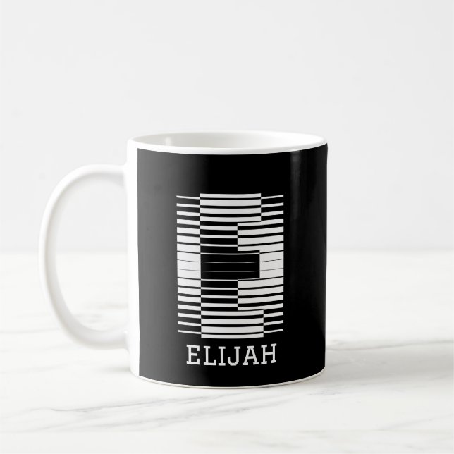 INITIAL LETTER E - ALPHABET NAME E COFFEE MUG (Left)