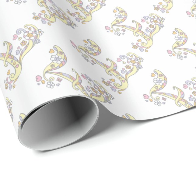 Initial letter E monogram personalized wrap Wrapping Paper (Roll Corner)