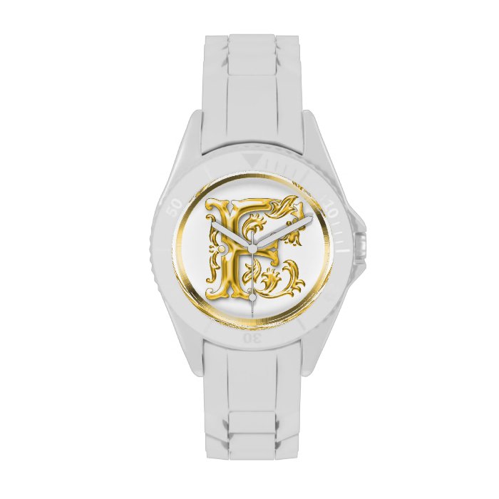 Initial Letter F Stylish Girly Designer Watch