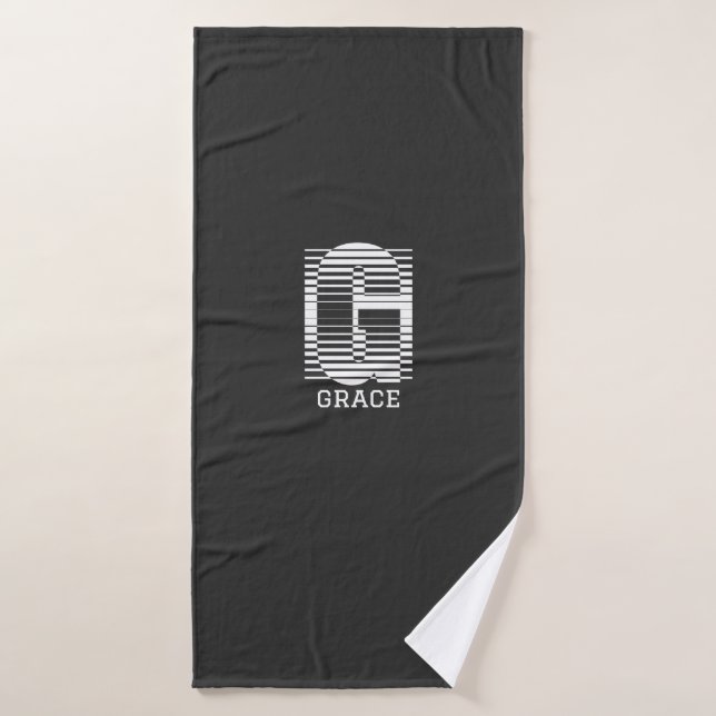 INITIAL LETTER G - ALPHABET NAME G BATH TOWEL (Bath Towel)