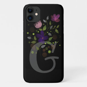 Initial Letter G Plus Floral Design iPhone 11 Case
