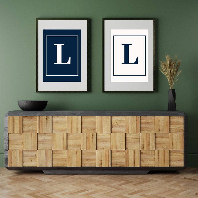 Initial Letter | Gray Monogram Modern Stylis Poster (Creator Uploaded)