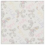 Initial letter H Holly name fabric
