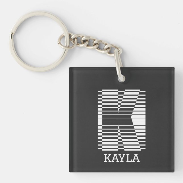 INITIAL LETTER K - ALPHABET NAME K KEYCHAIN (Front)