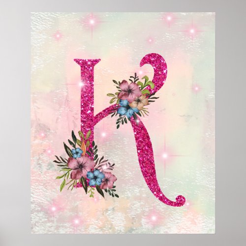 Initial Letter K Poster