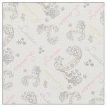 Initial letter L Louisa custom name fabric