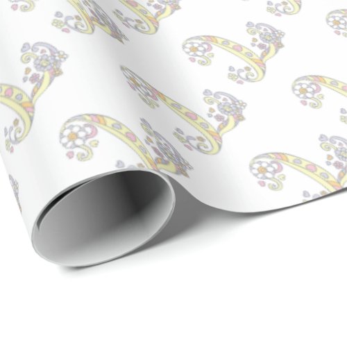 Initial letter L monogram personalized wrap Wrapping Paper